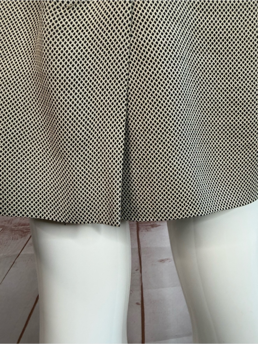 80s VTG ANN TAYLOR Petite 2 Piece Black & Tan Belted Jacket Pencil Skirt Suit 8P - Picture 7 of 15